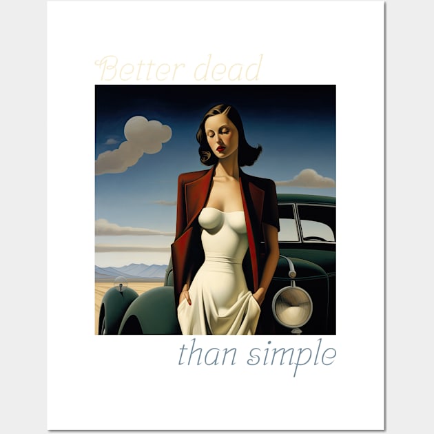 Better dead than simple girl retro vintage Wall Art by jjmpubli